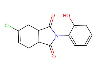 5-chloro-2-(2-hydroxyphenyl)-3a,4,7,7a-tetrahydro-1H-isoindole-1,3(2H)-dione structure
