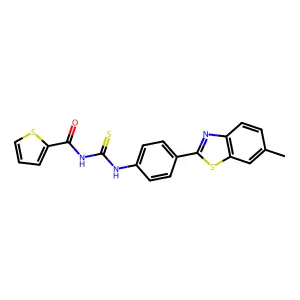 N-[[4-(6-methyl-1,3-benzothiazol-2-yl)phenyl]carbamothioyl]thiophene-2-carboxamide structure