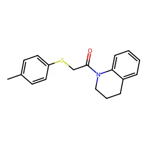 1-(3,4-dihydro-2H-quinolin-1-yl)-2-(4-methylphenyl)sulfanylethanone structure