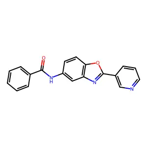 N-[2-(pyridin-3-yl)-1,3-benzoxazol-5-yl]benzamide structure