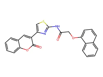 2-(naphthalen-1-yloxy)-N-[4-(2-oxo-2H-chromen-3-yl)-1,3-thiazol-2-yl]acetamide structure