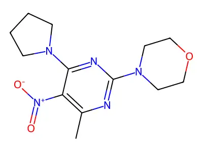 4-[4-Methyl-5-nitro-6-(pyrrolidin-1-yl)pyrimidin-2-yl]morpholine structure