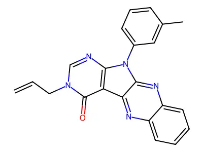 3-allyl-11-(m-tolyl)-3H-pyrimido[5',4':4,5]pyrrolo[2,3-b]quinoxalin-4(11H)-one structure