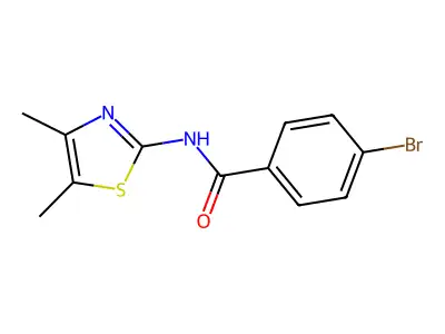 4-bromo-N-(4,5-dimethyl-1,3-thiazol-2-yl)benzamide structure