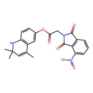 (2,2,4-trimethyl-1H-quinolin-6-yl) 2-(4-nitro-1,3-dioxoisoindol-2-yl)acetate structure