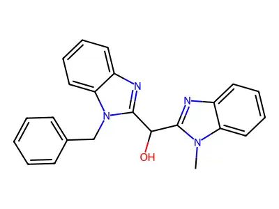 (1-Benzylbenzimidazol-2-yl)-(1-methylbenzimidazol-2-yl)methanol structure