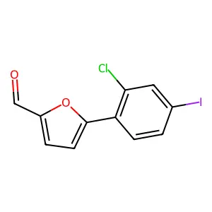 5-(2-氯-4-碘苯基)呋喃-2-甲醛 structure