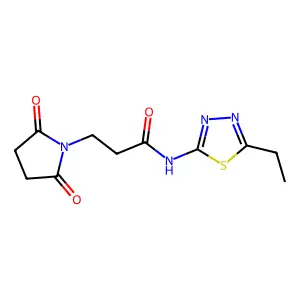 3-(2,5-dioxopyrrolidin-1-yl)-N-(5-ethyl-1,3,4-thiadiazol-2-yl)propanamide structure