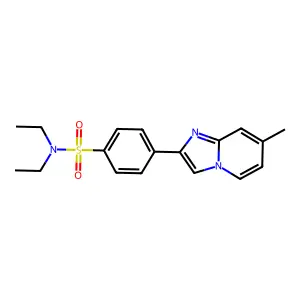 N,N-diethyl-4-(7-methylimidazo[1,2-a]pyridin-2-yl)benzenesulfonamide structure