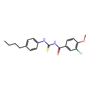 N-[(4-butylphenyl)carbamothioyl]-3-chloro-4-methoxybenzamide structure