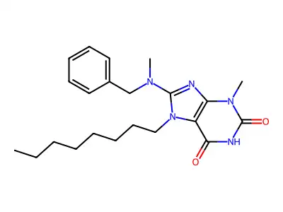 8-[Benzyl(methyl)amino]-3-methyl-7-octylpurine-2,6-dione structure