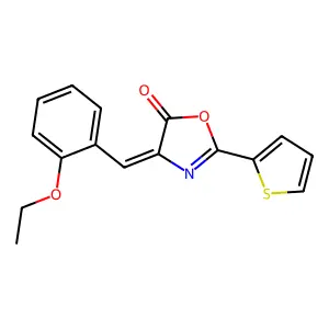 (4Z)-4-[(2-ethoxyphenyl)methylidene]-2-thiophen-2-yl-1,3-oxazol-5-one structure