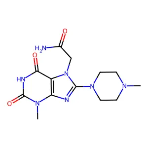 2-[3-Methyl-8-(4-methylpiperazin-1-yl)-2,6-dioxopurin-7-yl]acetamide structure