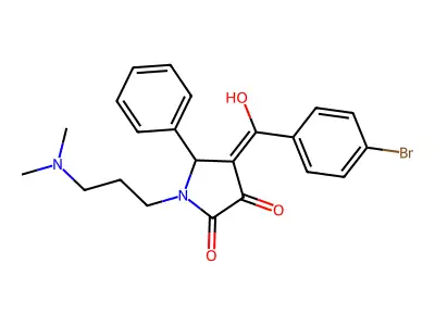 4-(4-bromobenzoyl)-1-[3-(dimethylamino)propyl]-3-hydroxy-5-phenyl-2,5-dihydro-1H-pyrrol-2-one structure