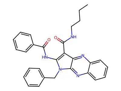 2-benzamido-1-benzyl-N-butyl-1H-pyrrolo[2,3-b]quinoxaline-3-carboxamide structure