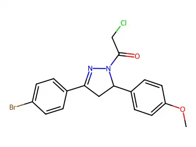 1-[3-(4-bromophenyl)-5-(4-methoxyphenyl)-4,5-dihydro-1H-pyrazol-1-yl]-2-chloroethanone structure