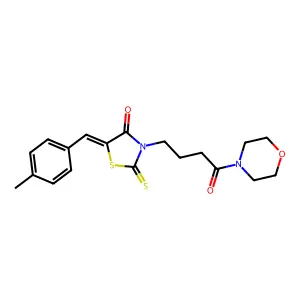 (Z)-5-(4-methylbenzylidene)-3-(4-morpholino-4-oxobutyl)-2-thioxothiazolidin-4-one structure