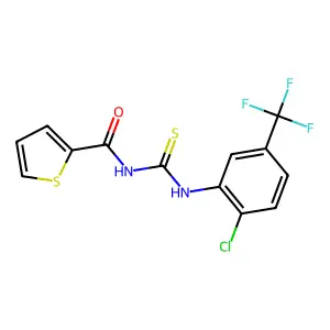N-[[2-chloro-5-(trifluoromethyl)phenyl]carbamothioyl]thiophene-2-carboxamide structure