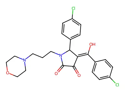 4-(4-chlorobenzoyl)-5-(4-chlorophenyl)-3-hydroxy-1-[3-(morpholin-4-yl)propyl]-2,5-dihydro-1H-pyrrol-2-one structure