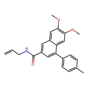 6,7-dimethoxy-4-(4-methylphenyl)-N-(prop-2-en-1-yl)naphthalene-2-carboxamide structure