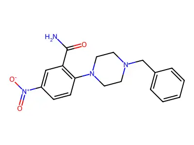 2-(4-Benzylpiperazin-1-yl)-5-nitrobenzamide structure