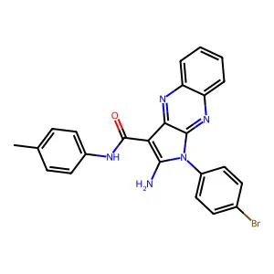 2-amino-1-(4-bromophenyl)-N-(4-methylphenyl)-1H-pyrrolo[2,3-b]quinoxaline-3-carboxamide structure