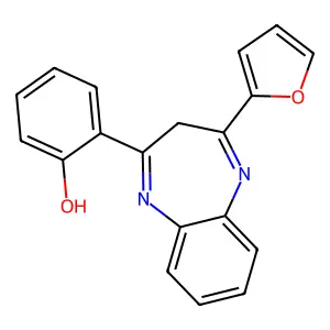 2-[4-(2-furyl)-3H-1,5-benzodiazepin-2-yl]phenol structure