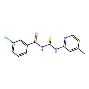 3-chloro-N-[(4-methylpyridin-2-yl)carbamothioyl]benzamide structure