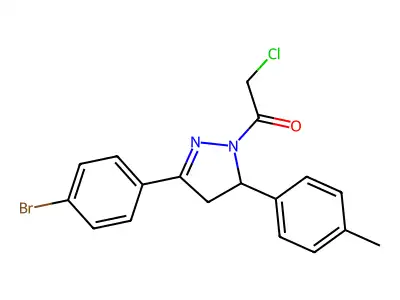 1-(3-(4-bromophenyl)-5-(p-tolyl)-4,5-dihydro-1H-pyrazol-1-yl)-2-chloroethanone structure