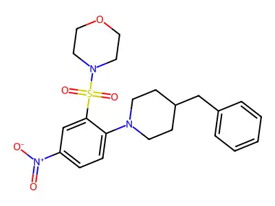 4-[2-(4-Benzylpiperidin-1-yl)-5-nitrophenyl]sulfonylmorpholine structure