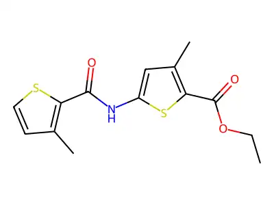 Ethyl 3-methyl-5-[(3-methylthiophene-2-carbonyl)amino]thiophene-2-carboxylate structure