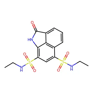 N~6~,N~8~-diethyl-2-oxo-1,2-dihydrobenzo[cd]indole-6,8-disulfonamide structure
