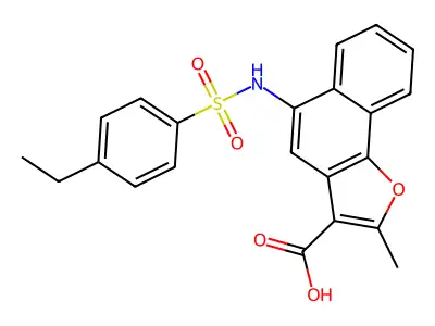 5-{[(4-Ethylphenyl)sulfonyl]amino}-2-methylnaphtho[1,2-b]furan-3-carboxylic acid structure