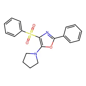 4-(Benzenesulfonyl)-2-phenyl-5-pyrrolidin-1-yl-1,3-oxazole structure