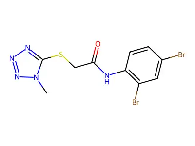 N-(2,4-dibromophenyl)-2-(1-methyltetrazol-5-yl)sulfanylacetamide structure