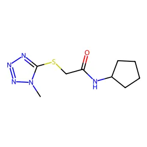 N-cyclopentyl-2-(1-methyltetrazol-5-yl)sulfanylacetamide structure