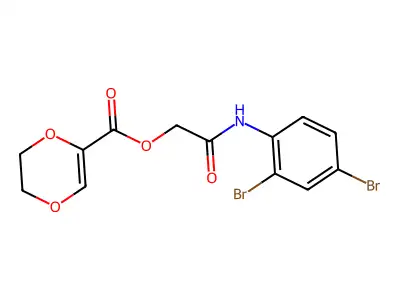 [2-(2,4-Dibromoanilino)-2-oxoethyl] 2,3-dihydro-1,4-dioxine-5-carboxylate structure
