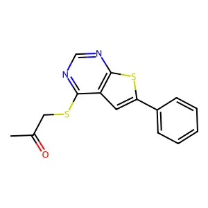 1-(6-Phenylthieno[2,3-d]pyrimidin-4-yl)sulfanylpropan-2-one structure
