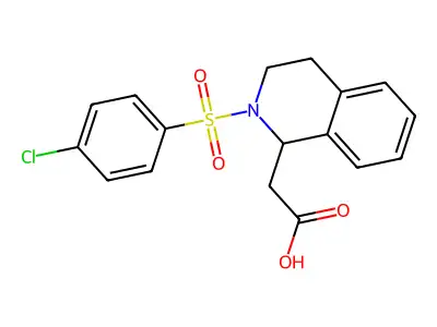 {2-[(4-Chlorophenyl)sulfonyl]-1,2,3,4-tetrahydroisoquinolin-1-yl}acetic acid structure