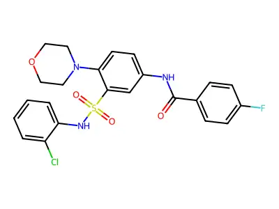 N-[3-[(2-chlorophenyl)sulfamoyl]-4-morpholin-4-ylphenyl]-4-fluorobenzamide structure