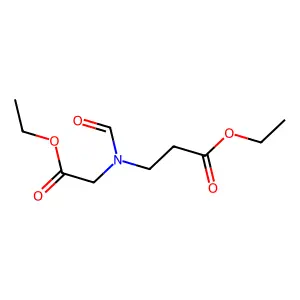 N-ethoxycarbonylethyl-N-formylglycine ethyl ester structure