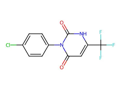 3-(4-chlorophenyl)-6-(trifluoromethyl)-2,4(1H,3H)-pyrimidinedione structure