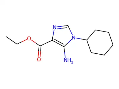 5-amino-4-carbethoxy-1-cyclohexyl-1H-imidazole structure