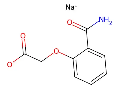 Sodium 2-(2-carbamoylphenoxy)acetic acid structure