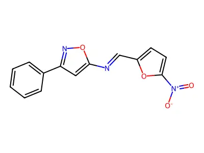 1-(5-nitrofuran-2-yl)-N-(3-phenyl-1,2-oxazol-5-yl)methanimine structure