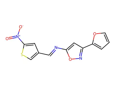 N-[3-(furan-2-yl)-1,2-oxazol-5-yl]-1-(5-nitrothiophen-3-yl)methanimine structure