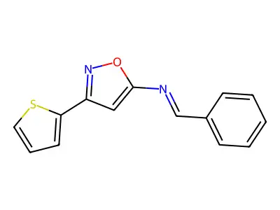 1-phenyl-N-(3-thiophen-2-yl-1,2-oxazol-5-yl)methanimine structure
