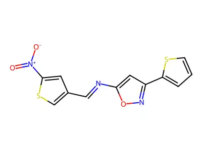1-(5-nitrothiophen-3-yl)-N-(3-thiophen-2-yl-1,2-oxazol-5-yl)methanimine structure