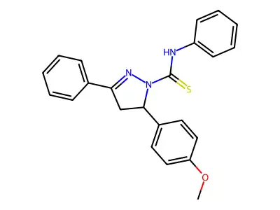 5-(4-methoxyphenyl)-N,3-diphenyl-4,5-dihydro-1H-pyrazole-1-carbothioamide structure