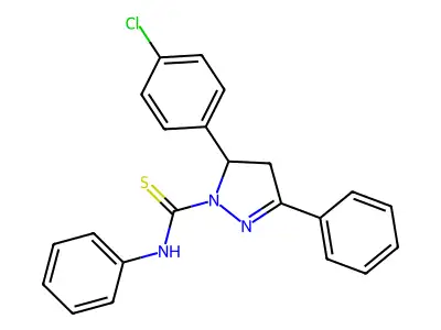 3-(4-chlorophenyl)-N,5-diphenyl-3,4-dihydropyrazole-2-carbothioamide structure